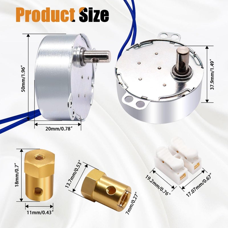 mankk Synchronous Motor Turntable Motor Electric Synchron Motors 2.5-3RPM 50/60Hz AC100~127V 4W CCW/CW with Flexible Coupling and Power Cord for Cup Turner,Crafting,Model - Image 2